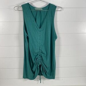 Wearables XCVI Tank Top Womens Medium Ruched Drawstring Casual Sleeveless Shirt